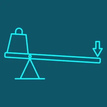 Mechanical Advantage - lever where a small push lifts a heavy load, MA = L / E Ilustração Stock