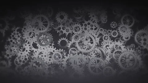 Mechanical and Technology Background, with rotating Gears Stock Footage