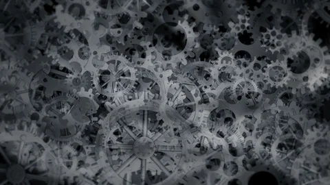 Mechanical and Technology Background, with rotating Gears Stock Footage 95025211