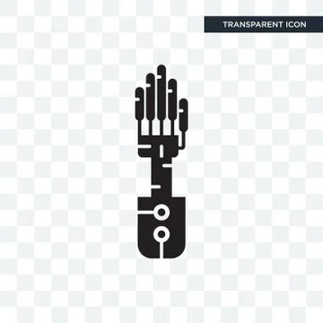 Mechanical arm vector icon isolated on transparent background, Mechanical arm Stock Illustration