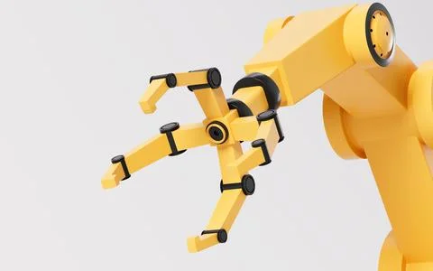 Mechanical arm in the white background, 3d rendering. 스톡 일러스트