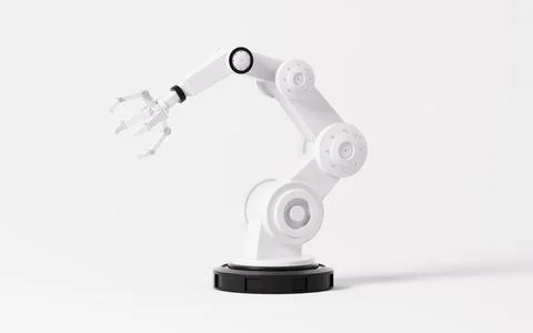 Mechanical arm in the white background, 3d rendering. 스톡 일러스트