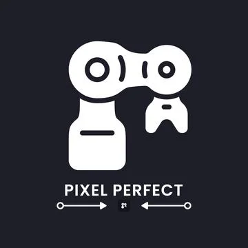 Mechanical arm white solid desktop icon Illustrazione stock