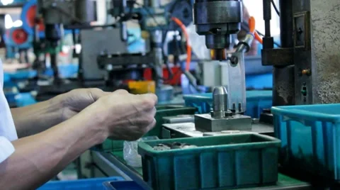 Mechanical Assembly Line in China Stock Footage 8685693