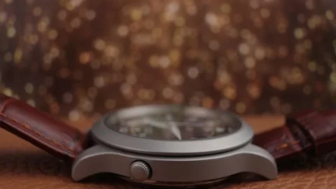 Mechanical Automatic Watch With Ticking Hands Stock Footage 250419136