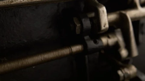 Mechanical background of the old sewing machine. Stock Footage 125444512