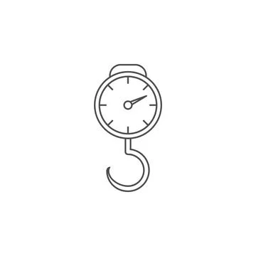 Mechanical balance with hook icon. Element for mobile concept and web apps. Thin Illustrazione stock