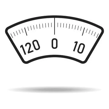 Mechanical bathroom weighing scale dial indicator isolated on white background Stock Illustration
