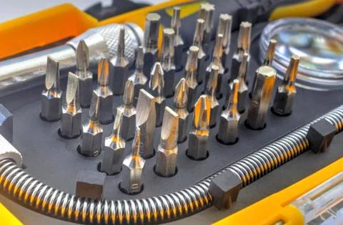 Mechanical bit tool set Stock Photos