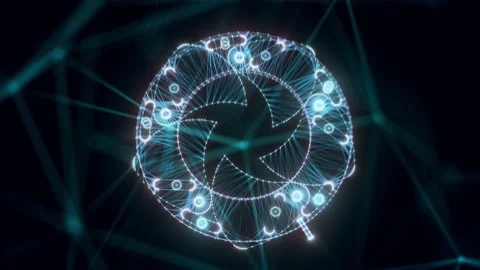 Mechanical Blade Iris Diaphragm Aperture hologram Close up Stock Footage 154844971