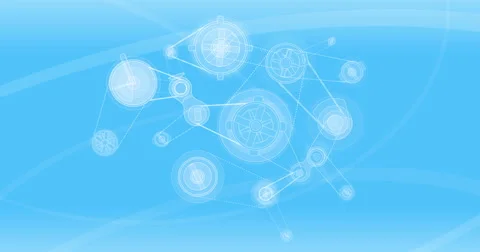 Mechanical blue background. 4K Stock Footage 61605063