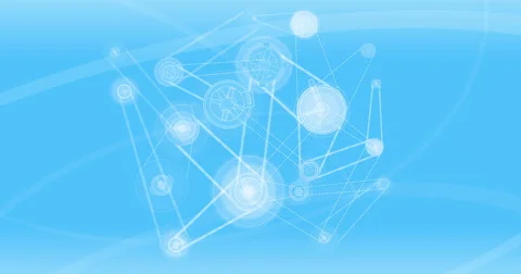 Mechanical blue background. 4K Stock Footage 61605956