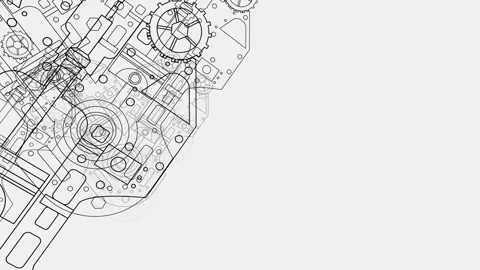 Mechanical Blueprint HD 動画素材 138067519