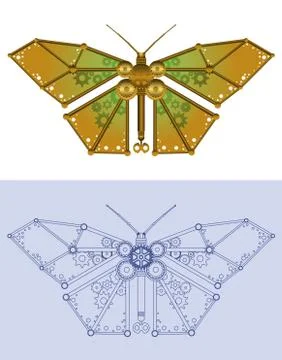Mechanical butterfly Stock Illustration