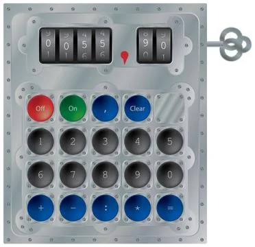 Mechanical calculator. Stock Illustration