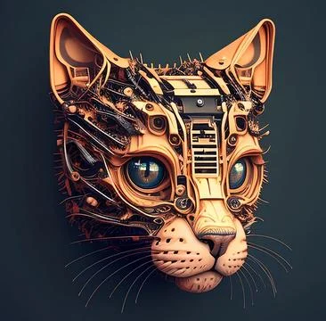 Mechanical Cat Illustrazione stock