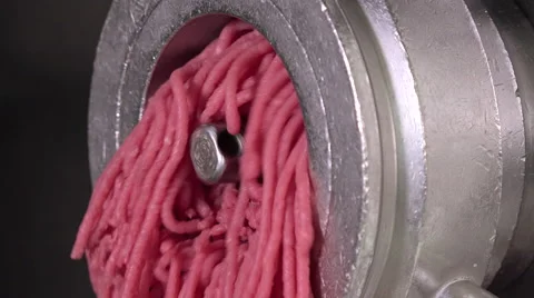 Mechanical chopper producing minced beef Video stock 55760237