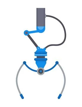 Mechanical claw gripper. Mechanical robotic grip. Arm arcade game hooks for Stock Illustration