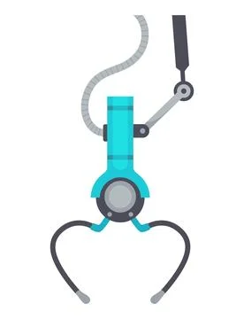 Mechanical claw gripper. Mechanical robotic grip. Arm arcade game hooks for Stock Illustration