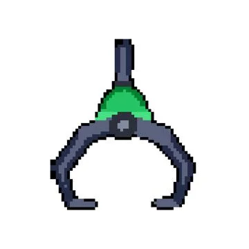 Mechanical claw machine pixel art vector illustration Stock Illustration