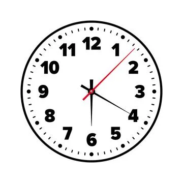 Mechanical clock face with arabic numerals, bezel. Watch dial with minute, hour Stock Illustration