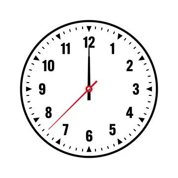 Mechanical clock face with arabic numerals, bezel. Watch dial with minute, hour Stock Illustration