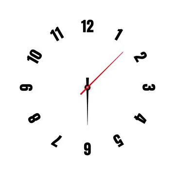 Mechanical clock face with arabic numerals, bezel. Watch dial with minute, hour Stock Illustration