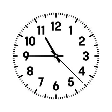 Mechanical clock face with arabic numerals, bezel. Watch dial with minute, hour Stock Illustration