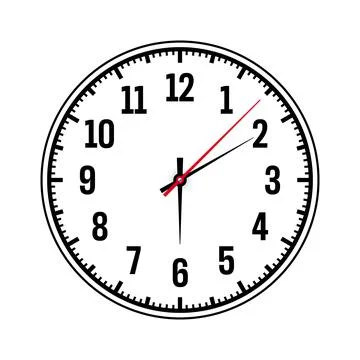 Mechanical clock face with arabic numerals, bezel. Watch dial with minute, hour Stock Illustration