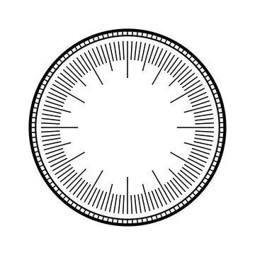 Mechanical clock face, bezel. Watch dial with minute and hour marks. Timer or Stock Illustration