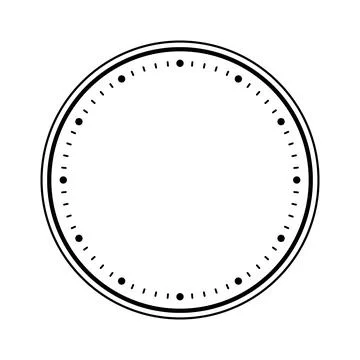 Mechanical clock face, bezel. Watch dial with minute and hour marks. Timer or Stockillustratie