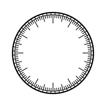 Mechanical clock face, bezel. Watch dial with minute and hour marks. Timer or Stock Illustration