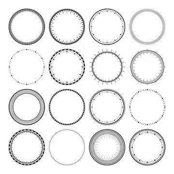 Mechanical clock faces, bezel. Watch dial with minute and hour marks. Timer or Stock Illustration