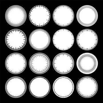 Mechanical clock faces, bezel. Watch dial with minute and hour marks. Timer or Stock Illustration