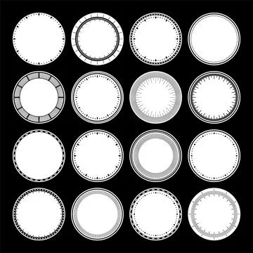 Mechanical clock faces, bezel. Watch dial with minute and hour marks. Timer or Stock Illustration