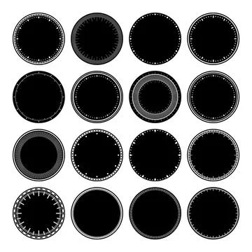 Mechanical clock faces, bezel. Watch dial with minute and hour marks. Timer or Illustrazione stock