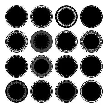 Mechanical clock faces, bezel. Watch dial with minute and hour marks. Timer or Stock Illustration