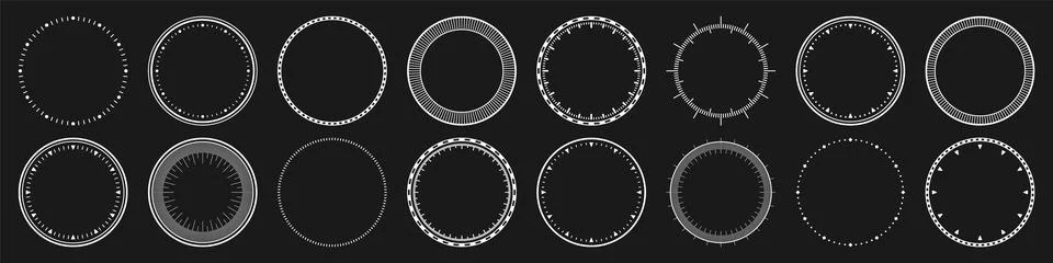 Mechanical clock faces, bezel. White watch dial with minute and hour marks 스톡 일러스트