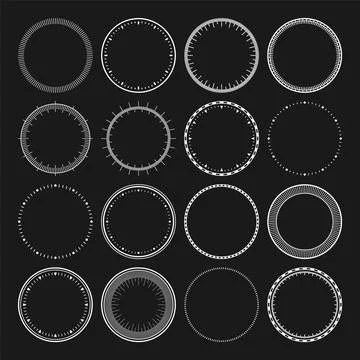 Mechanical clock faces, bezel. White watch dial with minute and hour marks Illustrazione stock