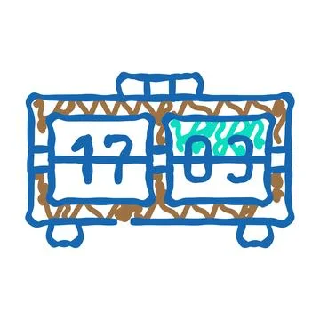 Mechanical clock icon doodle illustration Ilustración de archivo