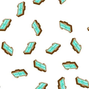 Mechanical clock isometric icon seamless pattern 스톡 일러스트