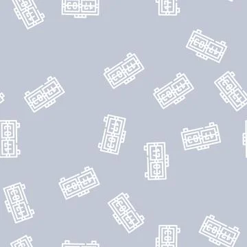 Mechanical clock line vector seamless pattern Ilustración de archivo