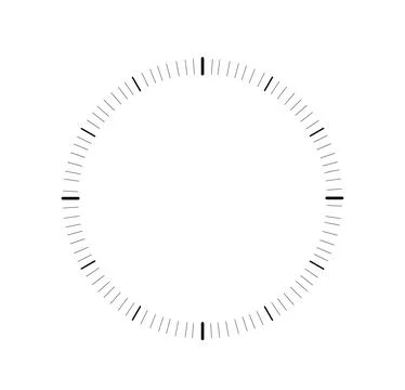 Mechanical clock template. Watch and timepiece. Circle and rounded chronometer Illustrazione stock