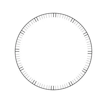 Mechanical clock template. Watch and timepiece. Circle and rounded chronometer Illustrazione stock