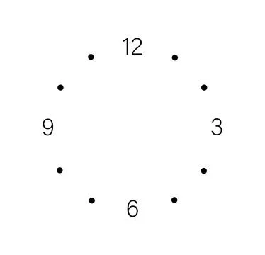 Mechanical clock template. Watch and timepiece. Circle and rounded chronograph Illustrazione stock