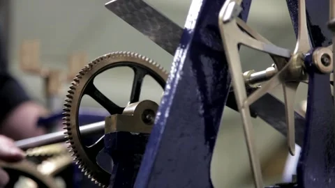 Mechanical Clockwork Mechanism with Rotating Gears 스톡 동영상 345753784
