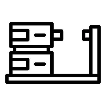 Mechanical cnc machine icon outline vector. Lathe equipment Stock Illustration