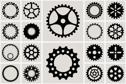 Mechanical Cogs and Gear Wheel Set Stock Illustration