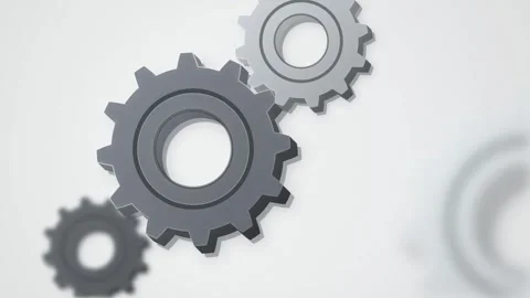 Mechanical cogs gears meshing seamless loop motion background Stock Footage 345657813