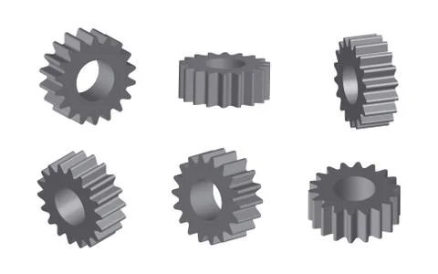 Mechanical cogwheel set in 3D Stock Illustration